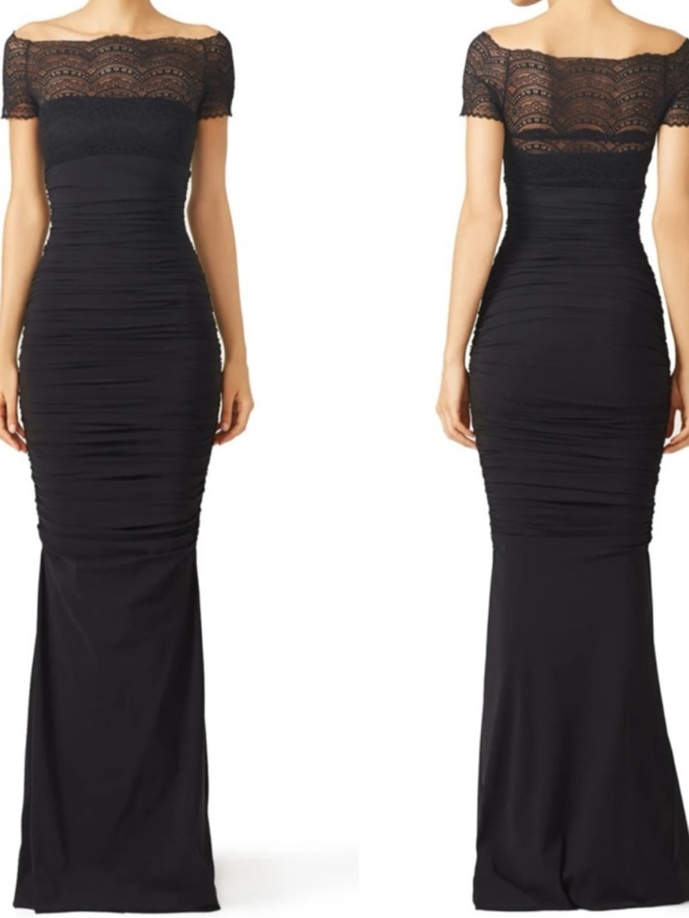 La Petite Robe di Chiara Boni Black Nasira Gown Maxi Dress Size 38